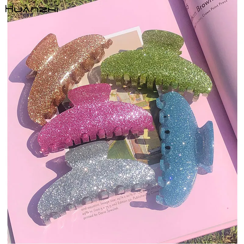 Vintage Hair Clip Acetate Hair Claw Acetate Glitter Hair