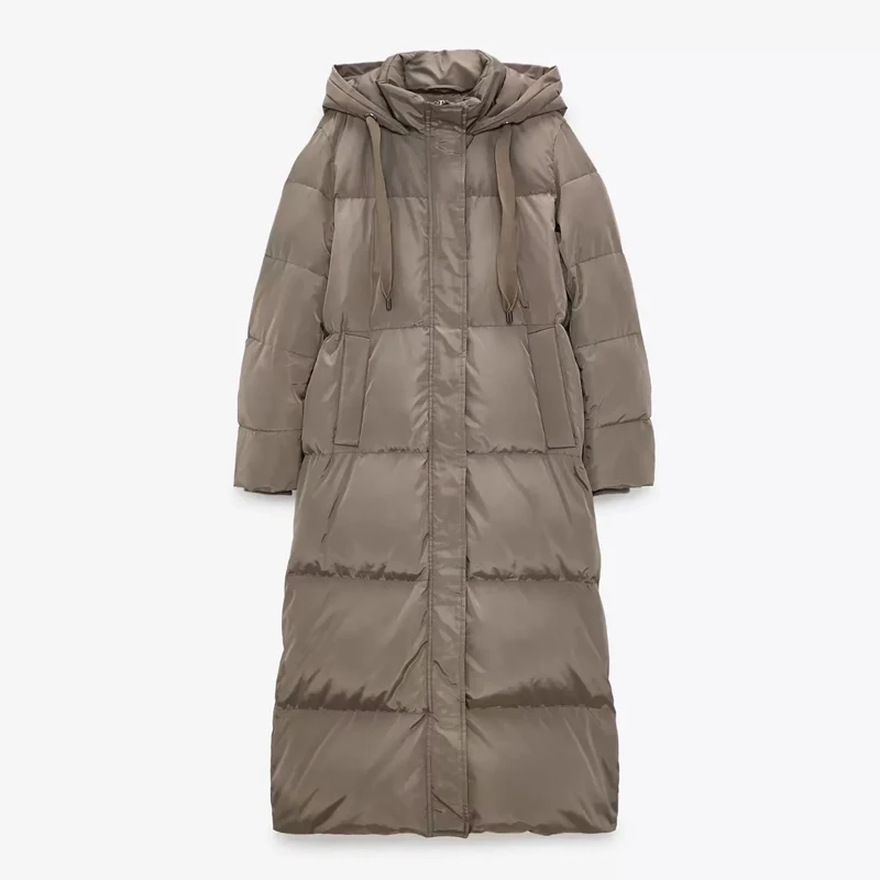 

Winter long coat women black thick hooded parka female zipper warm winter jacket casual long sleeve outwear
