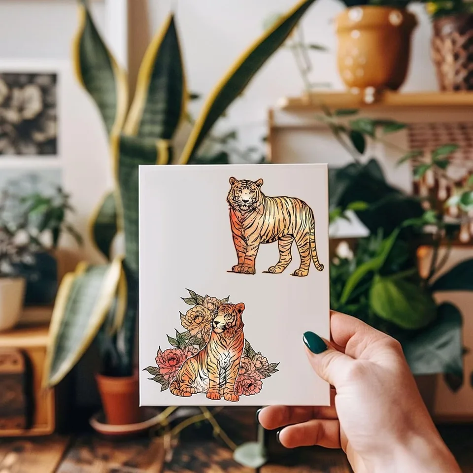 4 pezzi timbri trasparenti animali tigre per scrapbooking fai da te mini timbri trasparenti in silicone sigilli 2.2x2.2 pollici timbri trasparenti per carte  36