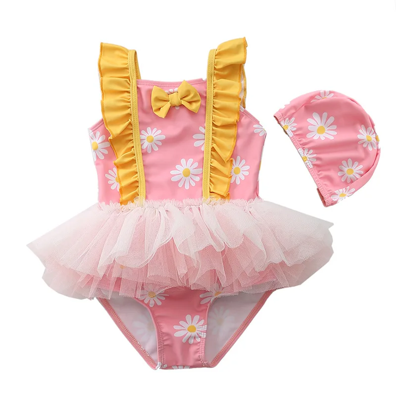 

HappyFlute Suspender Lace Design Cute Princess Style Baby Girls Sunscreen Holiday Swimsuit