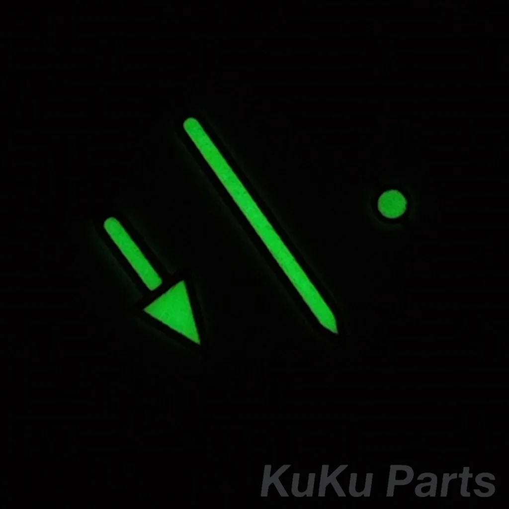 Green Luminous Rose Gold and Multi-Colored Watch Hands Set