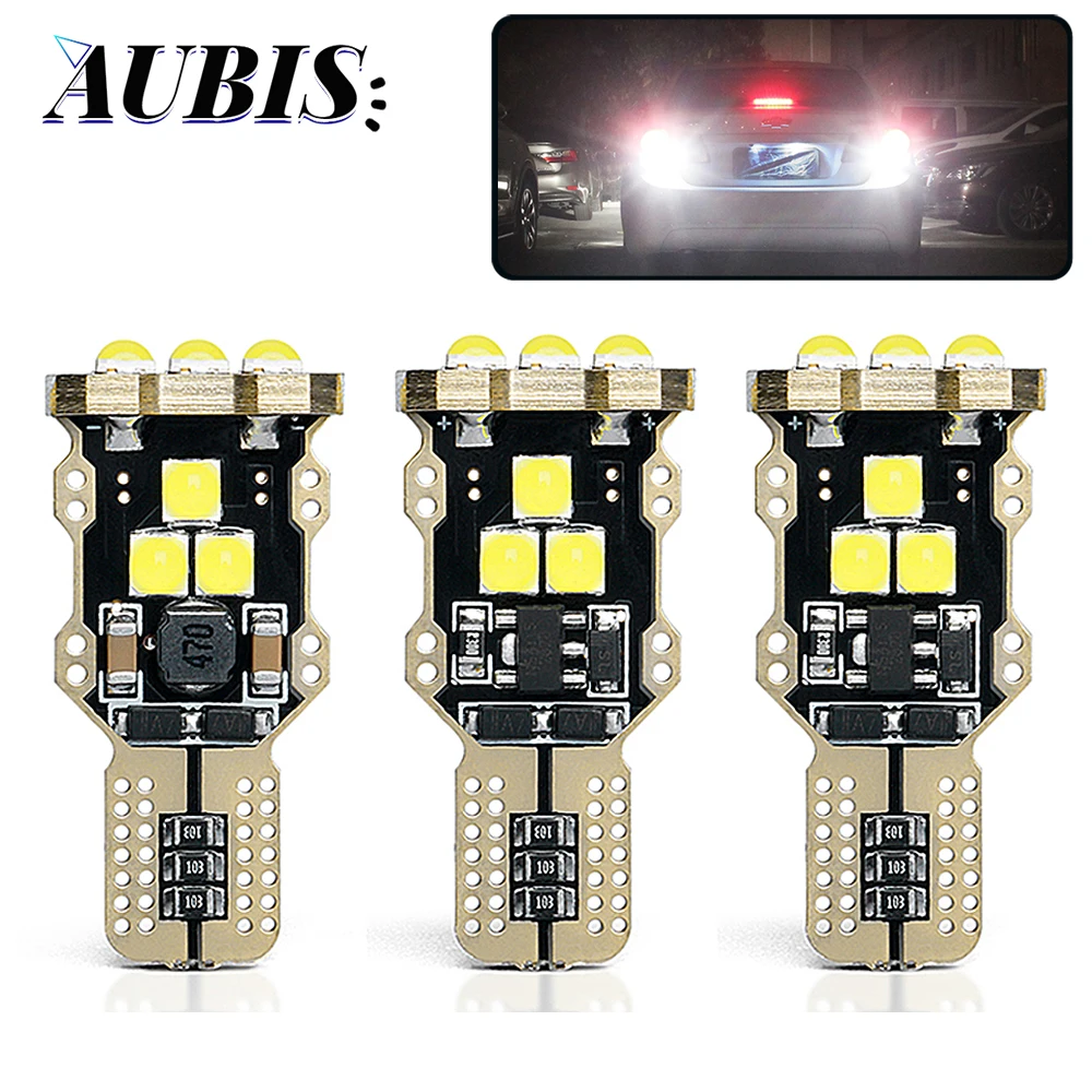 

2 шт., яркие T15 LED W16W 921 921, автомобильные фары Canbus без ошибок 3030SMD для задних фонарей автомобиля, лампы заднего хода, стоп-сигнал 12 В