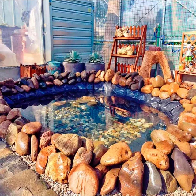 2M Hals -Tó Bélés Rugalmas Kertek Medencéi Membrán Vízálló Patakok Szökőkutak Tereprendezés Fekete Medence - Image 5