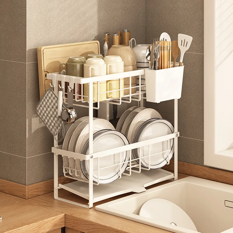 

No Drain Carbon Steel Rack Kitchen Bowl Rack Sink Side Dish Storage Rack Japanese Countertop Narrow Storage Rack