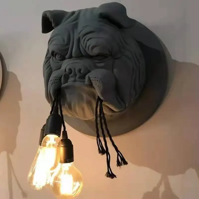 

Modern Animal LED Wall Lamp Living Room Decoration Home LOFT Lighting Designer Bulldog Wall Lights for Home Interior Decoration