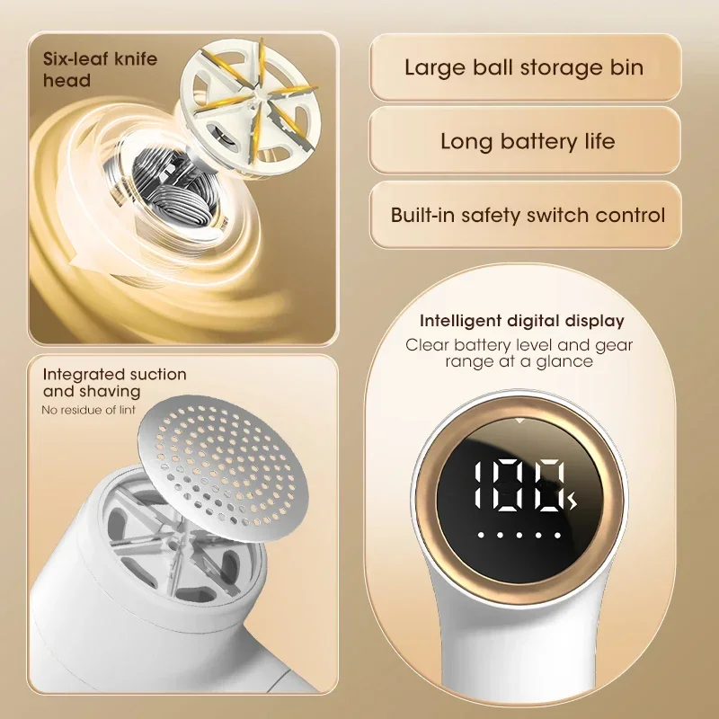 Electric Lint Remover Household Clothes Pellets Professional Portable Rechargeable HairBall Trimmer Electric Fluff Lint Removers 6