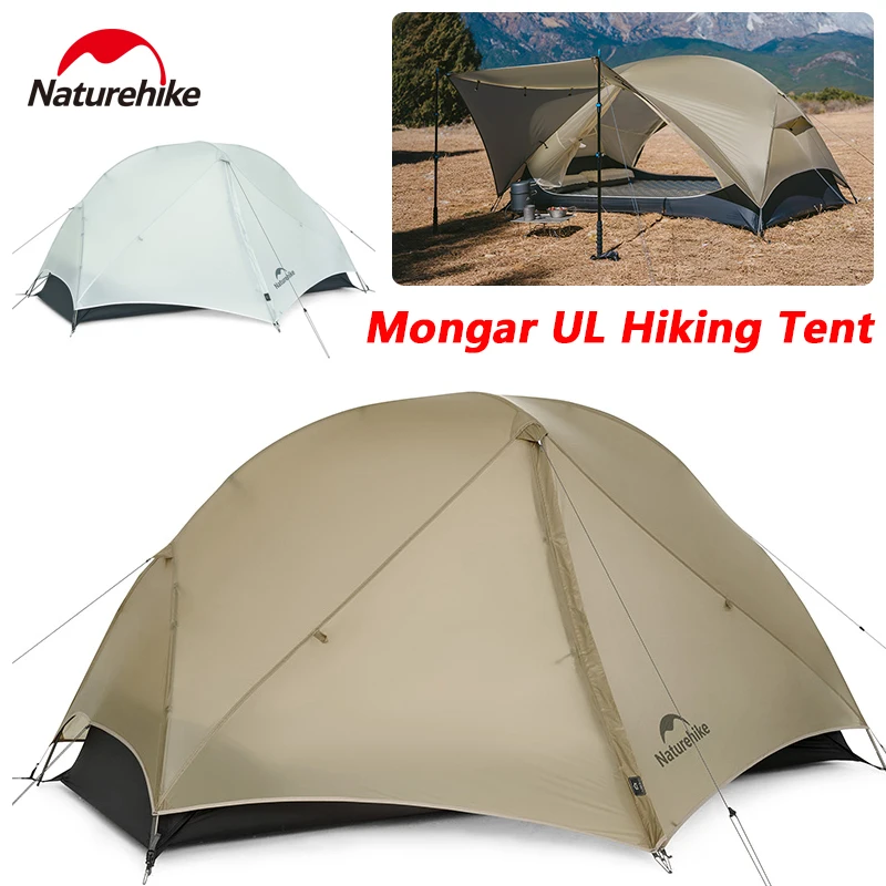 Naturehike Mongar UL Hiking Tent 15D Nylon 3 Season 1-2 People Ultralight Outdoor Double Layer Waterproof Camping Tent