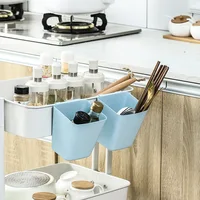 Household Back Hanging Plastic Storage Basket Kitchen Bathroom Mini Organizers Small Things Portable Storage Box Container 4