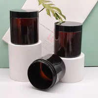 10x pot de crème vide masque Facial bouteilles ambre pour animaux de compagnie avec bouchon en or galvanisé bouteille d'emballage cosmétique de maquillage 300/500ml 3