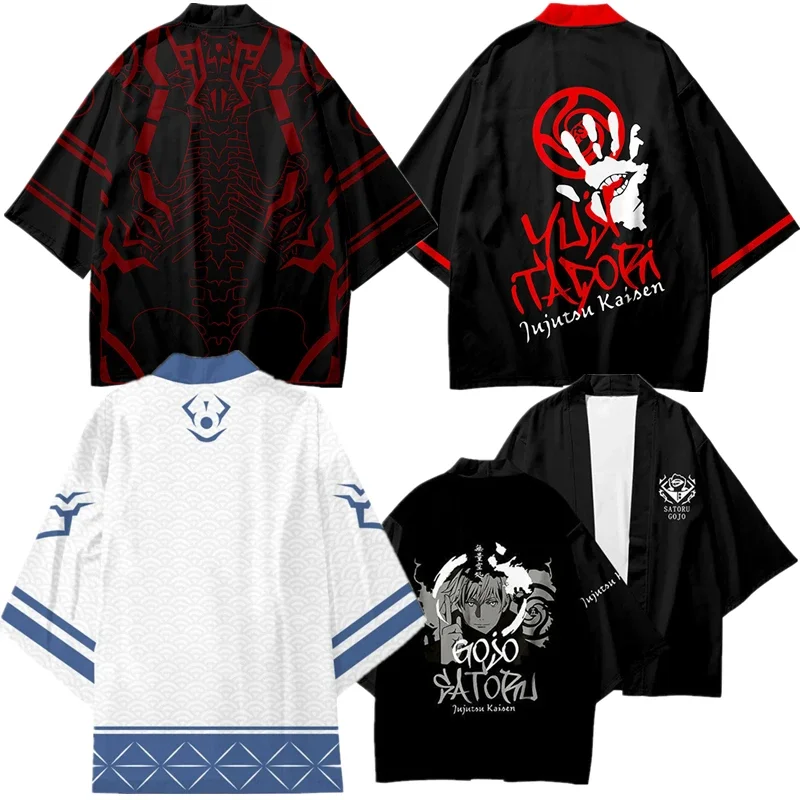 

Anime Jujutsu Kaisen Gojo Satoru Itadori Yuji Ryomen Sukuna Cosplay Costume Coat Uniform Cloak Tops Kimono Haori Shirt Unisex