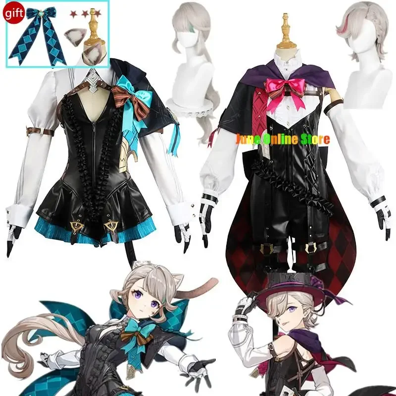 

Game Genshin Impact Lynette Lyney Twins Cosplay Costumes Wig Fontaine New Character Cosplay Halloween Carnival Unisex Uniform