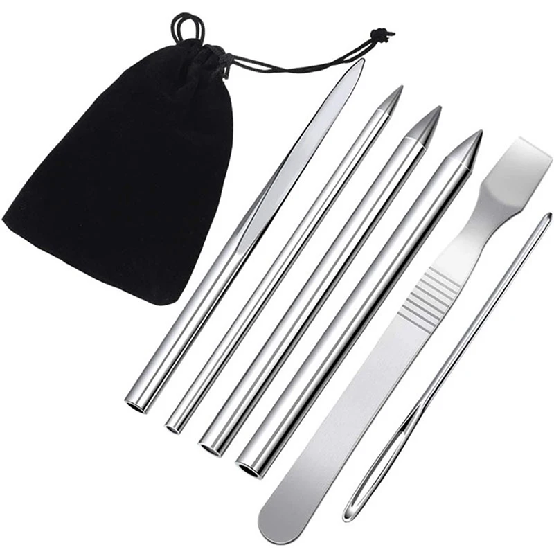 DIY 파라코드 스티칭 세트 스테인레스 스틸 우산줄 바늘 팔찌 플래트너 뜨개질 쥬얼리 제작 도구