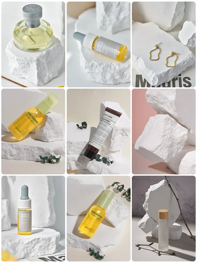 INS white irregular plaster photography ornaments props stone jewelry product shooting photo set photography ornaments