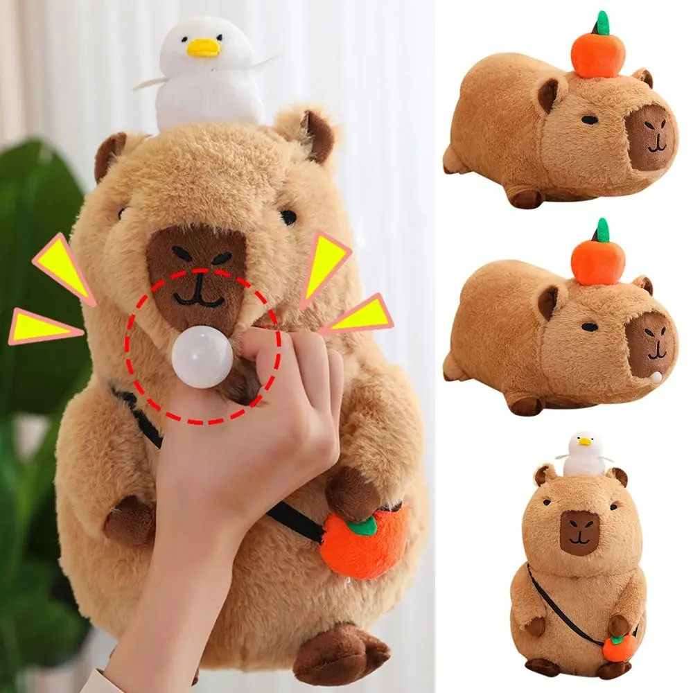 

Soft Capybara Plush Toy Cute Blow Bubbles Cartoon Capybara Plushies Doll Fluffy Simulation Capybara Kids Gift