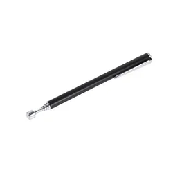 Extendable Rotatable Silver Magnetic Pickup Tool with Retractable Pen Clip (Black)