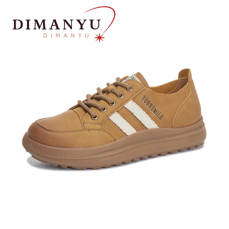 DIMANYU Moral Training Shoes Female Genuine Leather 2024 spring New Lace Women's Sneakers Retro Casual Shoes Ladies