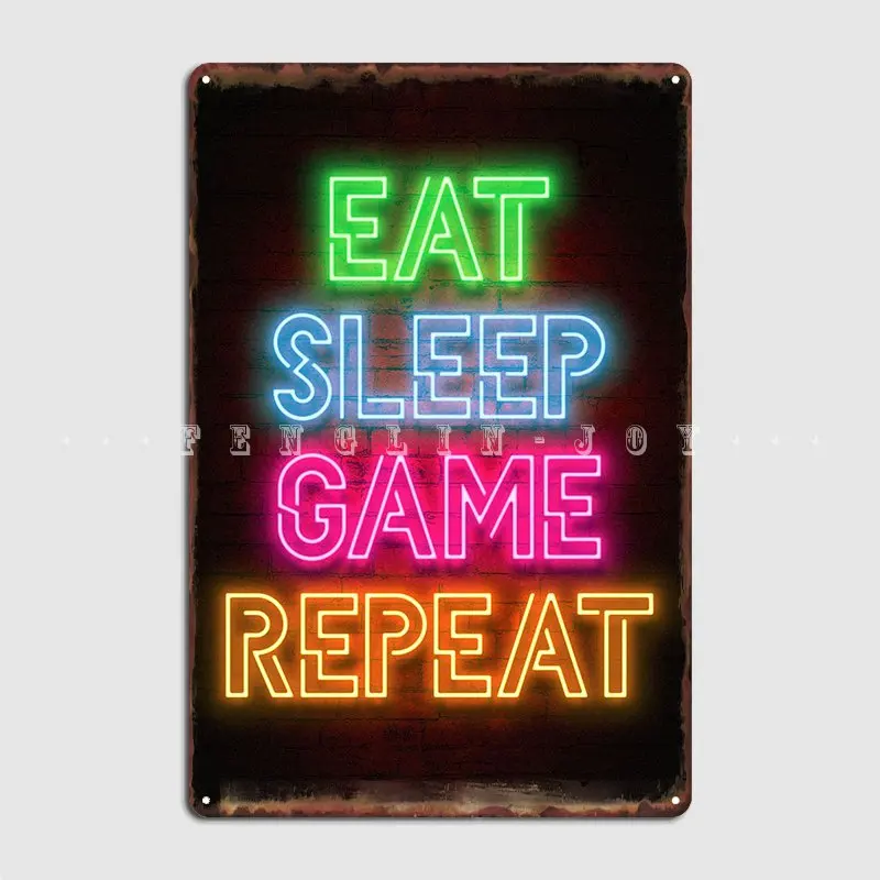 

Neon Video Games Metal Sign Cinema Garage Wall Decor Living Room Printing Tin Sign Posters