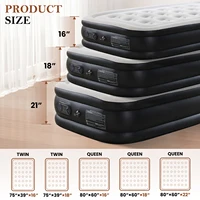 JHK Queen Twin Size Air Mattress Blow Up Double Height Non-Slip Bottom Weight Capacity 660 lbs Air Bed for Bed Home or Camping 3