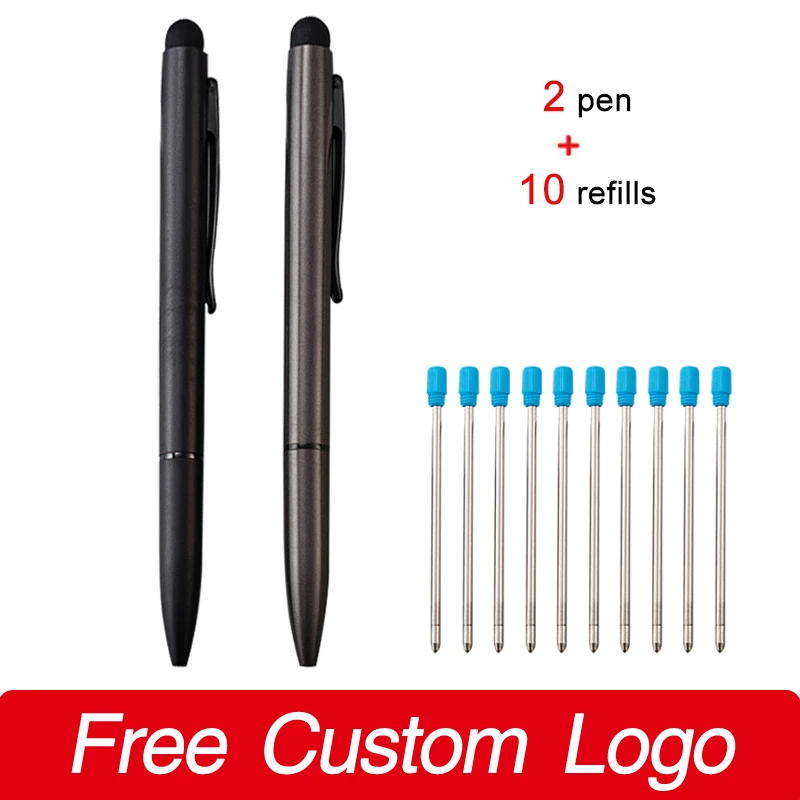 2pen+10refills Customized Logo Ballpoing Pen Personalized Name Gift