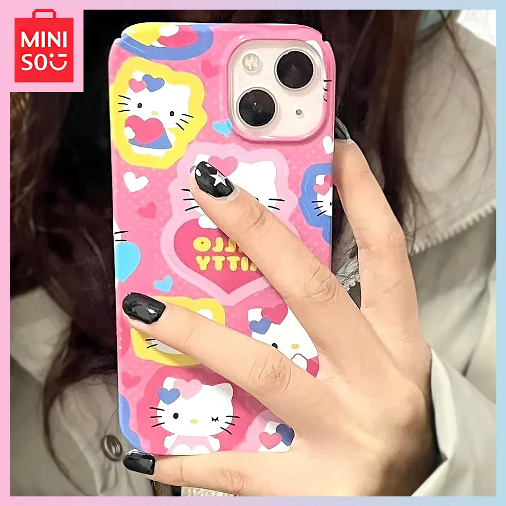 

Miniso Hello Kitty Iphone 14Promax All-Inclusive 13Pro Hard 12/11 Male and Female 8P Xs Phone Case Girls Birthday Christmas Gift