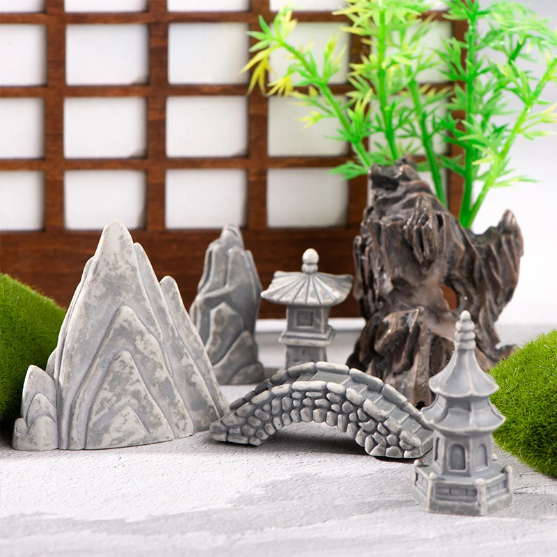 Rockery Stone Tower House Mini Home Decor Miniature Fairy Garden Ornaments Decorazione Accessori Artigianato