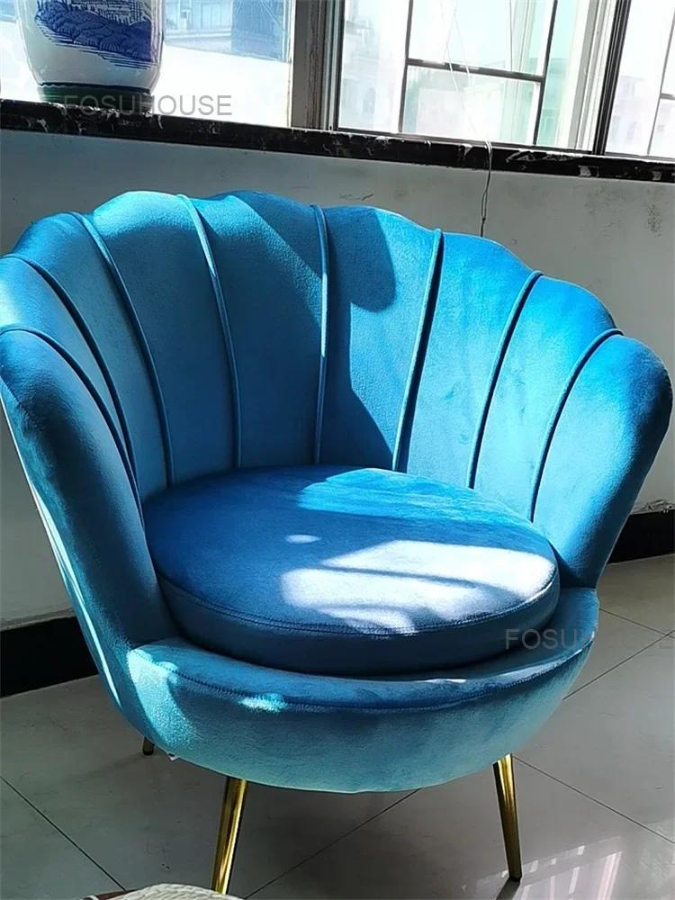 Description Picture 3 of itemNordic Designer Flannel Living Room Chairs Balcony Lazy Sofa Living Room Furniture Luxury Leisure Armchair Bedroom Leisure Sofa