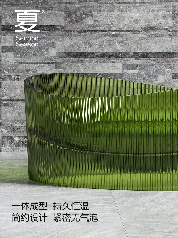 Summer transparent resin home bathtub Freestanding Hotel Guest house large capacity color shaped bathtub 5