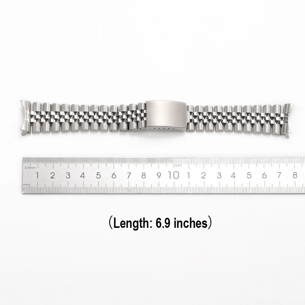 Luxury Curved End Stainless Steel Watch Band Bracelet