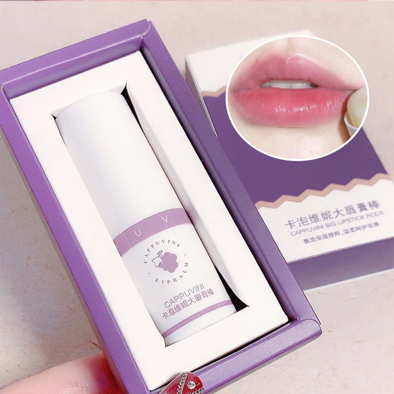 Cappuvini Grape Lip Balm Stick — 8g, Deeply Hydrating and Moisturizing, Prevents Dryness and Cracking, Reduces Lip Lines, 3