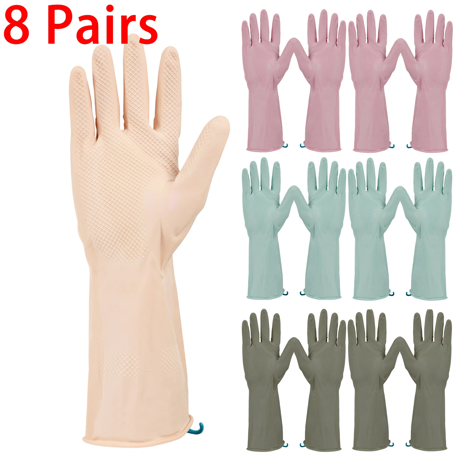 Waterproof Latex Dishwashing Gloves for Kitchen Cleaning