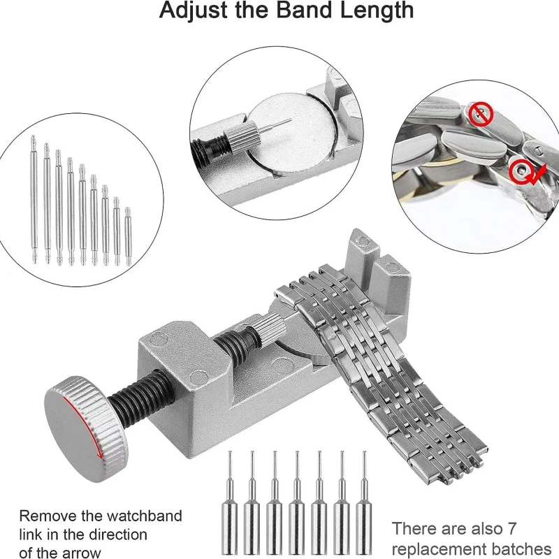 210p Metal Watch Repair Tool Kit Set adjustment Clock Pry Knife Screwdriver Pin Hammer Watchmaker Band Link Clockmaker Accessory