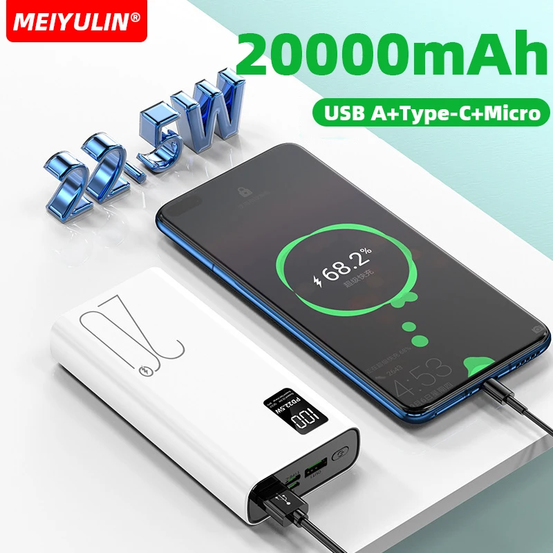 10000mAh Power Bank portatile 20000mAh grande capacità UAB C batteria esterna mobile a ricarica rapida per iPhone 15 16 Xiaomi Samsung