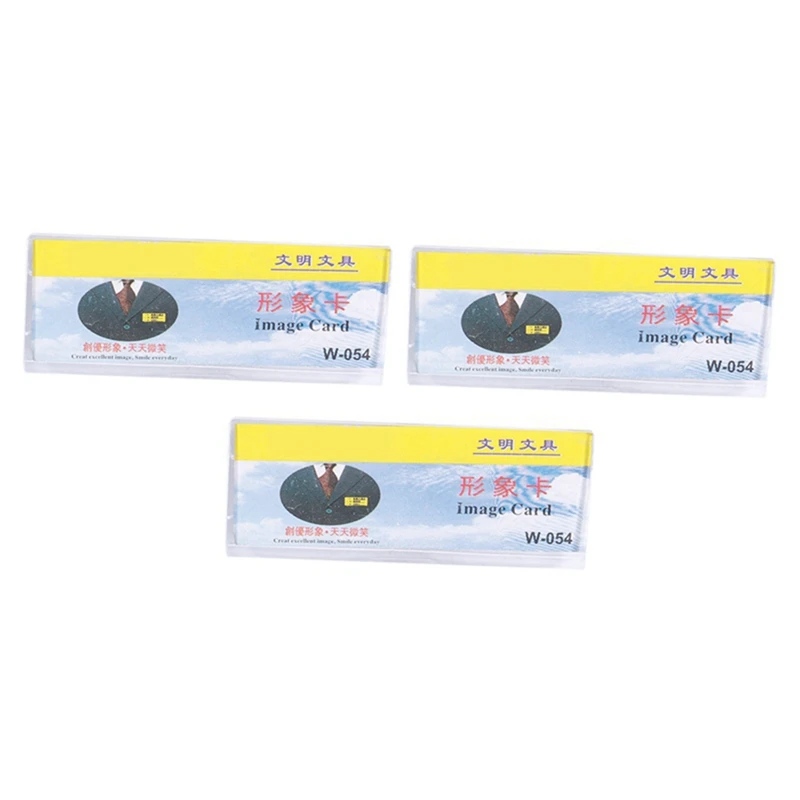 

3X Safetypin Clear Hard Plastic Name Tag Clip Holder 3 Pcs