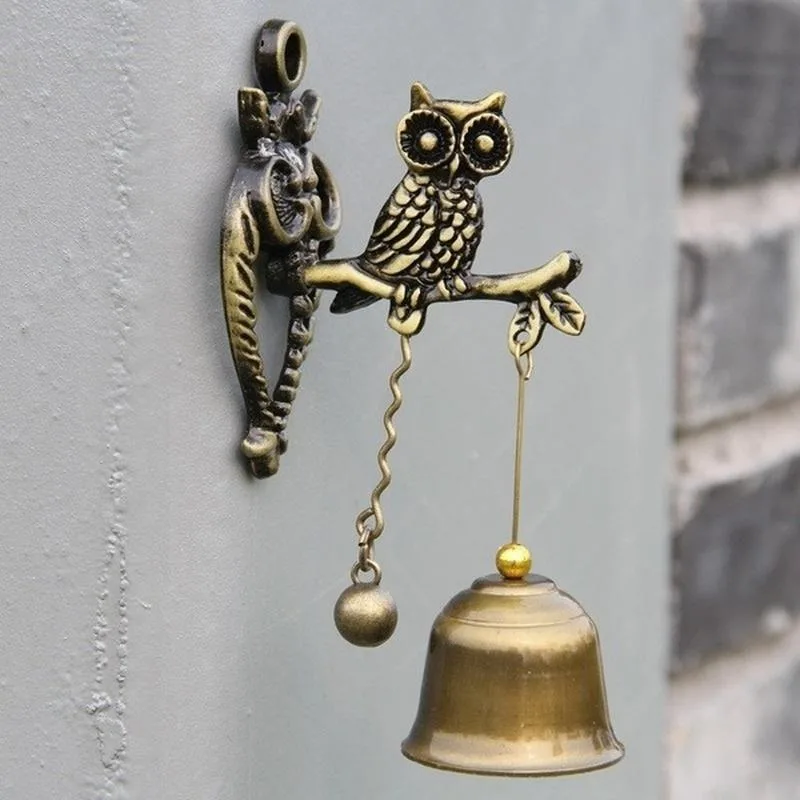 Vintage Style Animal Doorbells Metal Iron Bells Wind Bells Ornamental Walls Horses Elephant Owls