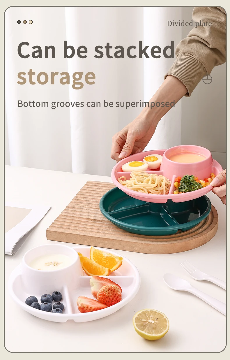 Round Plastic Food Plate Salad Plate 1-Pcs