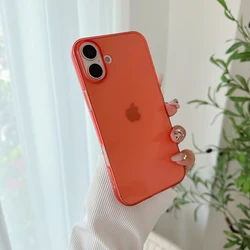 Luxury Transparent Colorful Soft TPU Case - Ultra Thin Candy Color Clear Shell - iPhone 15 Plus (Red)