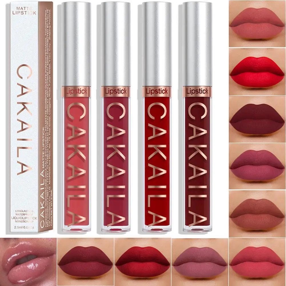 

Sexy Long Lasting Velvet Matte Lip Gloss Liquid Lipstick Lip Makeup Women Beauty Red Nonstick Cup Waterproof Lip Gloss