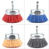 SIFANG 75mm Nylon Cup Brush Wood Polishing Wire Wheel Brush With Hexagonal Shank Abrasive Rust Removal Drill Rotary Tool Brush 1