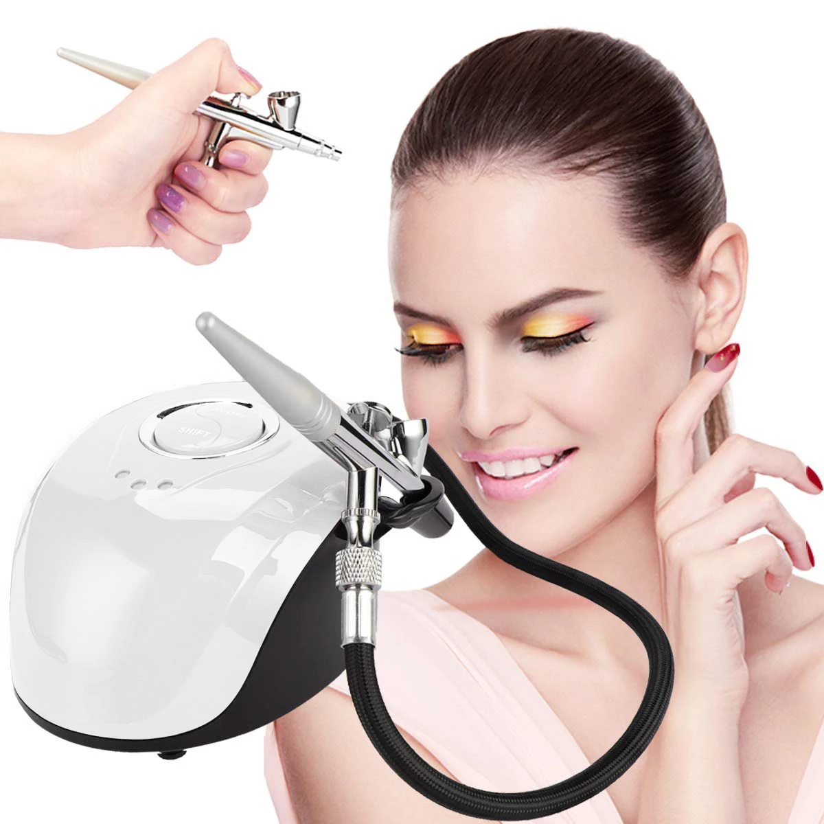 Dual Action 0.2mm Nozzle Airbrush Kit 2cc Compressor With Air Brush