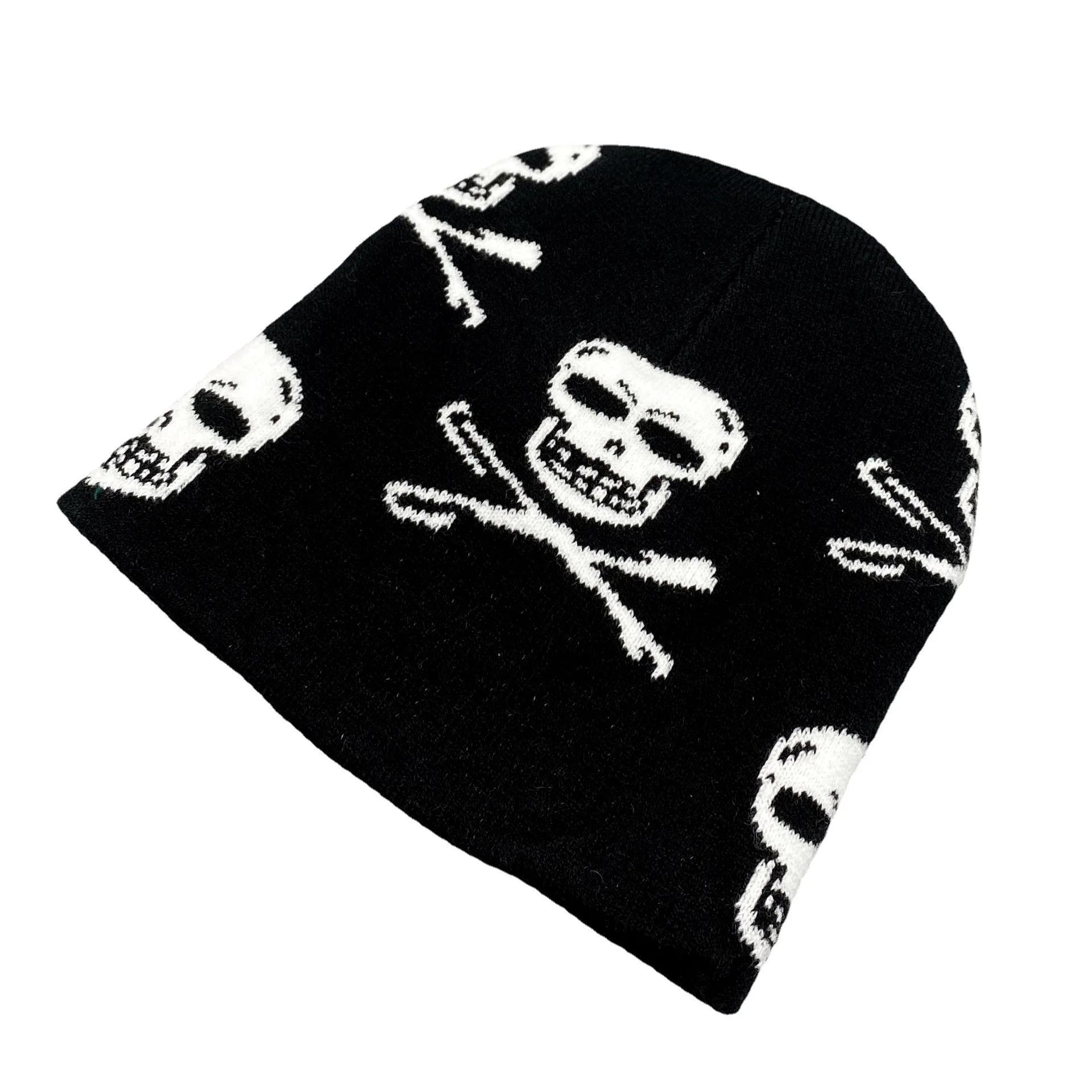 

2023 Outdoor Skull Knitted Hat Halloween Cycling Warm Dome Graffiti Dark Series Fashion Trend Woolen Cap