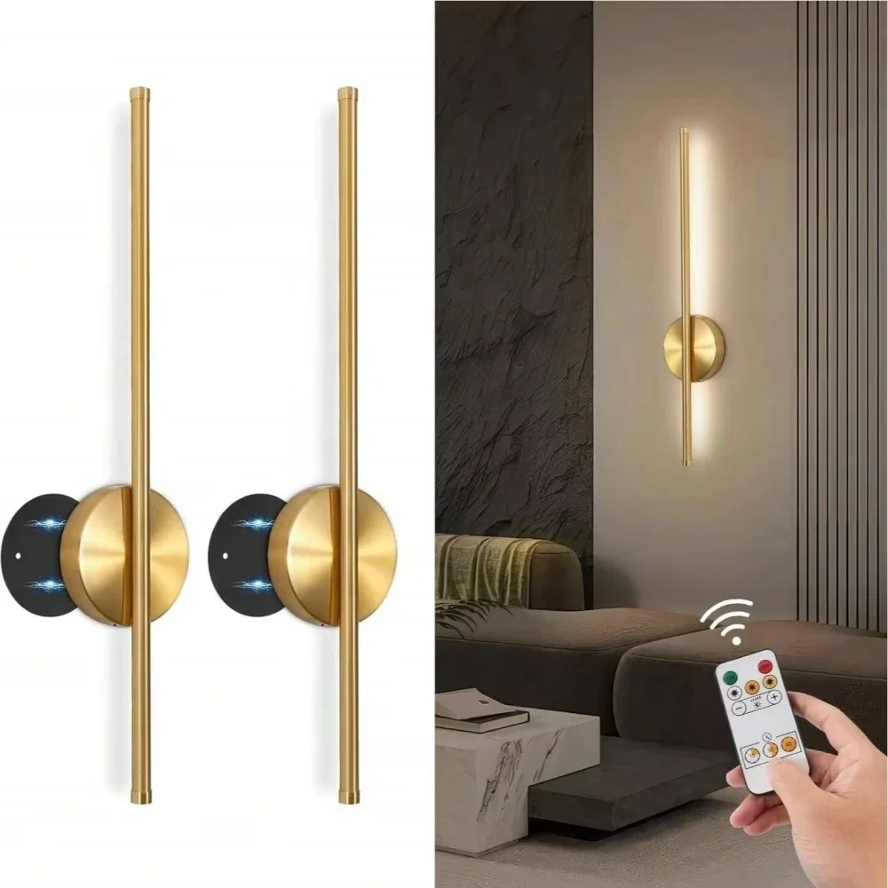 1 Lámpara de Pared Magnética Recargable Negra y Dorada para Sala de Estar, Dormitorio, Pasillo, Estudio, Escalera, Guardarropa, Iluminación LED con Cableado