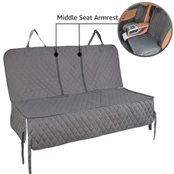 Waterproof Dog Car Seat Protector and Travel Mattress with Armrest Access - 143x128cm (With Middle Zipper G)