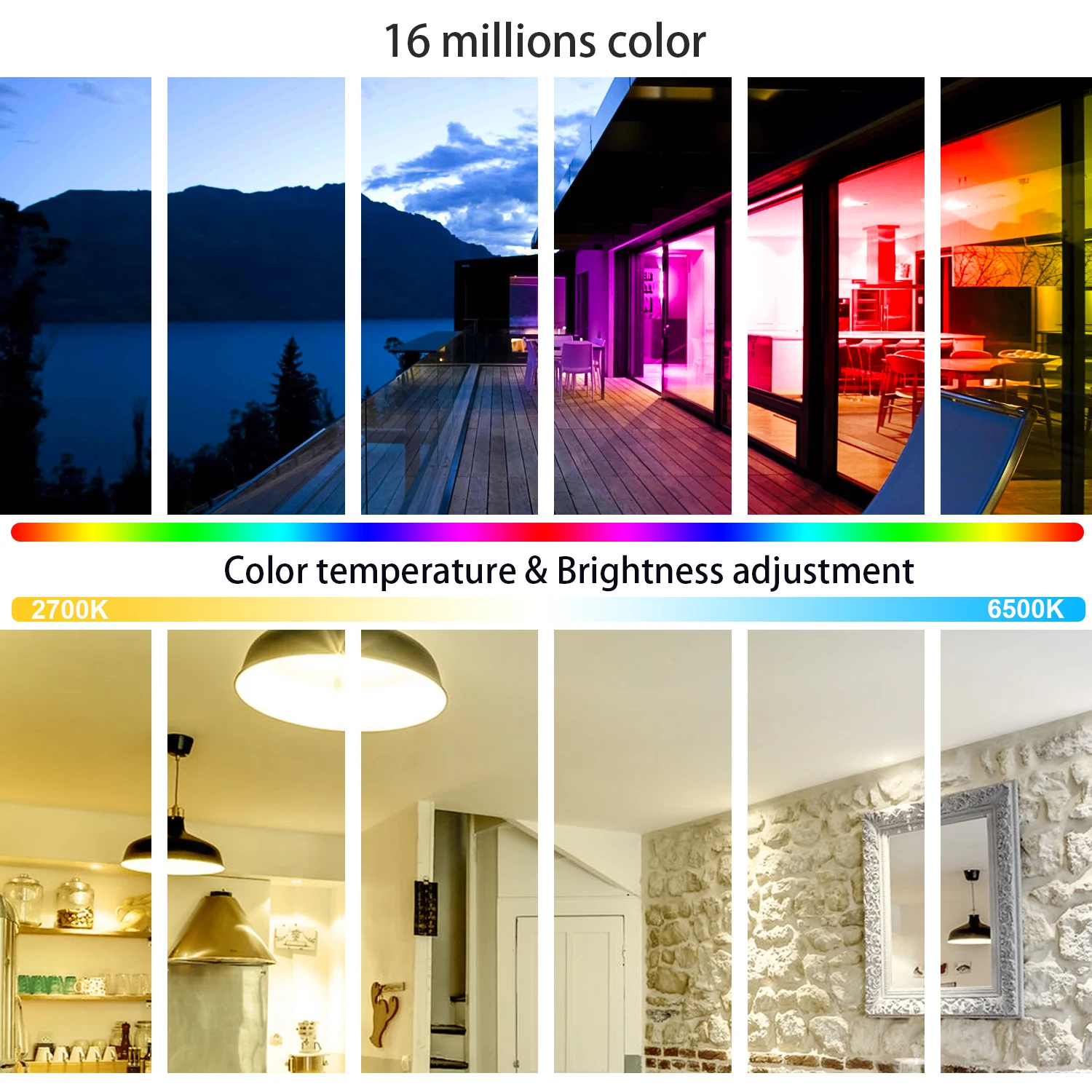 Smart Color-Changing LED Bulb with Music Sync & WiFi Integration