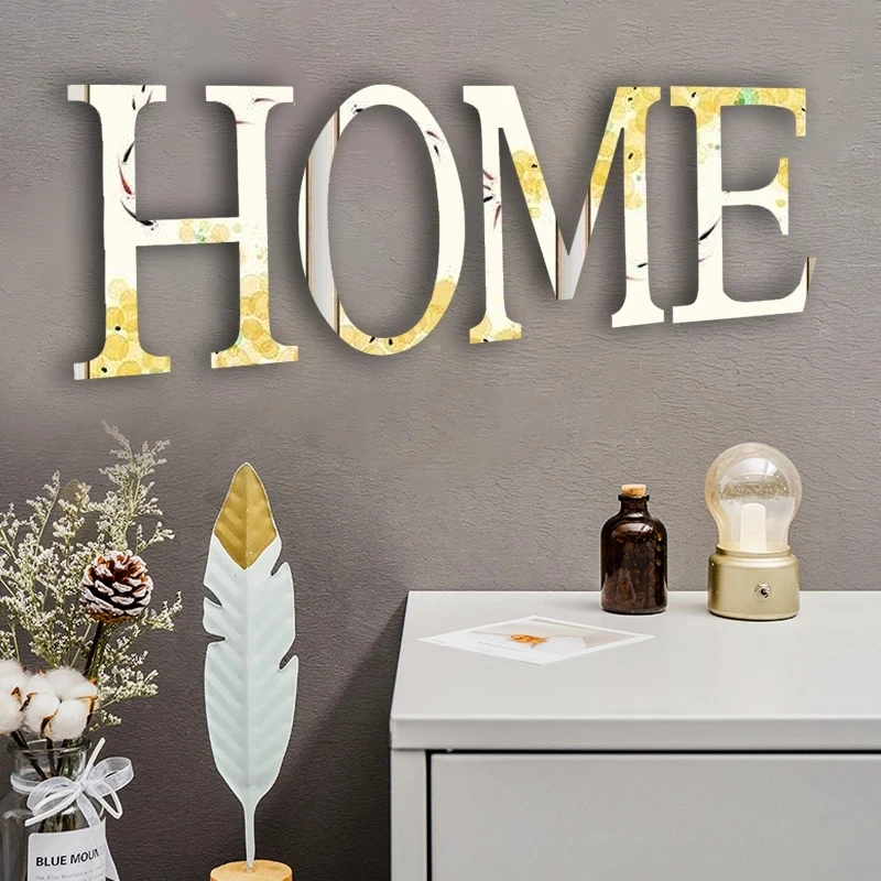 20Cm Goud Engelse Letters Muurstickers Muurkunst Alfabet Zelfklevend 3d Acryl Spiegel + Eva Nummers Ornamenten Voor Huisdecoratie