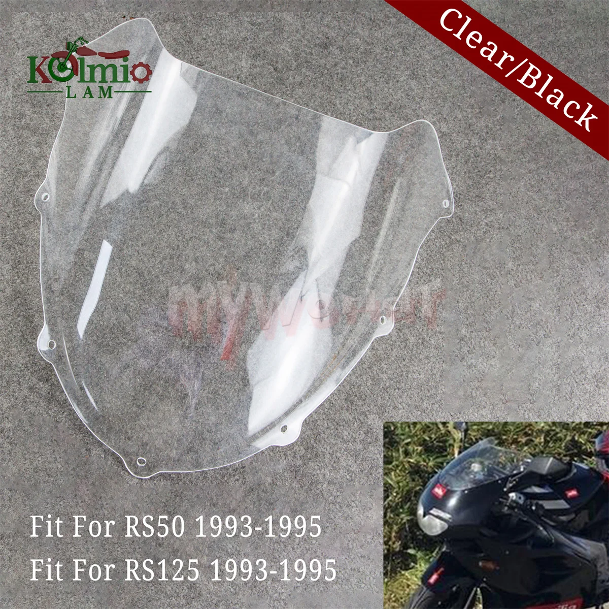 Déflecteur Pare-brise Pour Aprilia RS 50/125/250 (1999-2005) | Protection Aérodynamique Noire Transparente