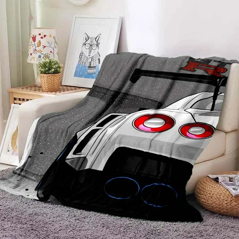 Famous Sports Car G-gTR Racing Blanket Outdoor Travel Portable Four Seasons Camping Picnic Adult Shawl Blanket Photography Props 5
