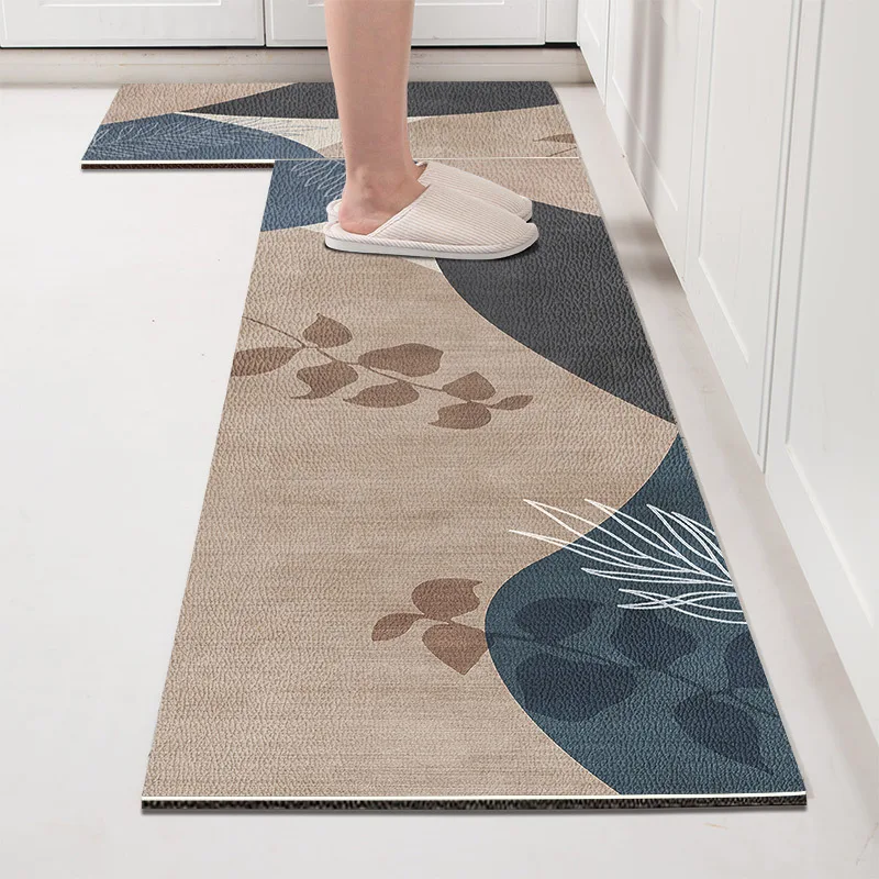 thumbnail image 1 of Alfombrilla de cuero para cocina, resistente a la suciedad, duradera, lavable, lavable y no lavable, resistente a la suciedad, alfombra de área grande, 1 of 5