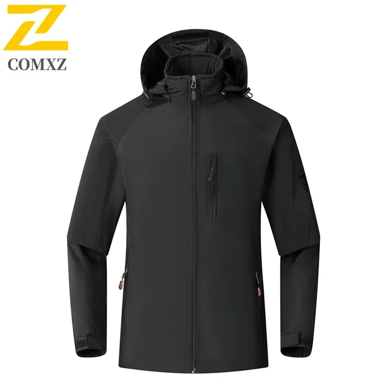 COMXZ Multi Pocket Coat Loose Windproof Outdoor Travel Work Biker Jacket Adventure Breathable Wear Resistant Men's Outerwear