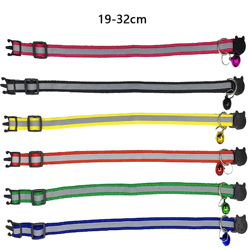 Cat Collar Personalized Nylon Dog Collar Night Safety Adjustable Reflective Dog Leash Pet Necklace For Puppy And Cat Accessories 6