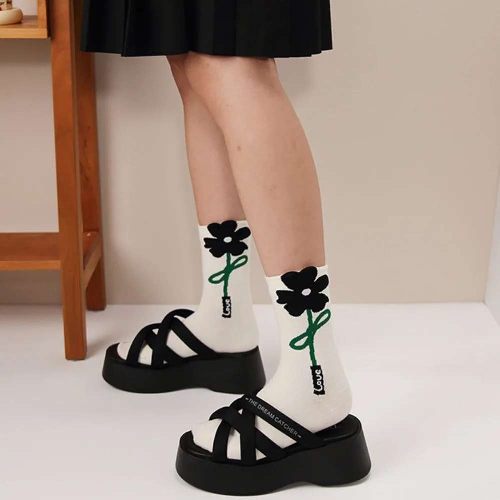 

Printing Women Socks Casual Cotton Sweety Cotton Socks Flower Pattern Socks